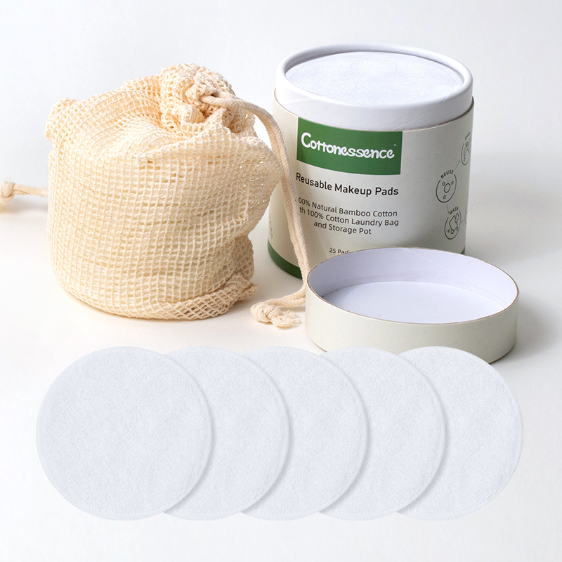 Reusable Bamboo Round Pads Make up Removal with Mesh Bag
