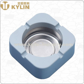 Stocked Cheap Price Table Mini Shape Plastic Ashtray with Tinplate Inside