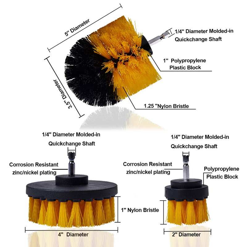 Набор щеток для дрели 20 шт, черные, для уборки