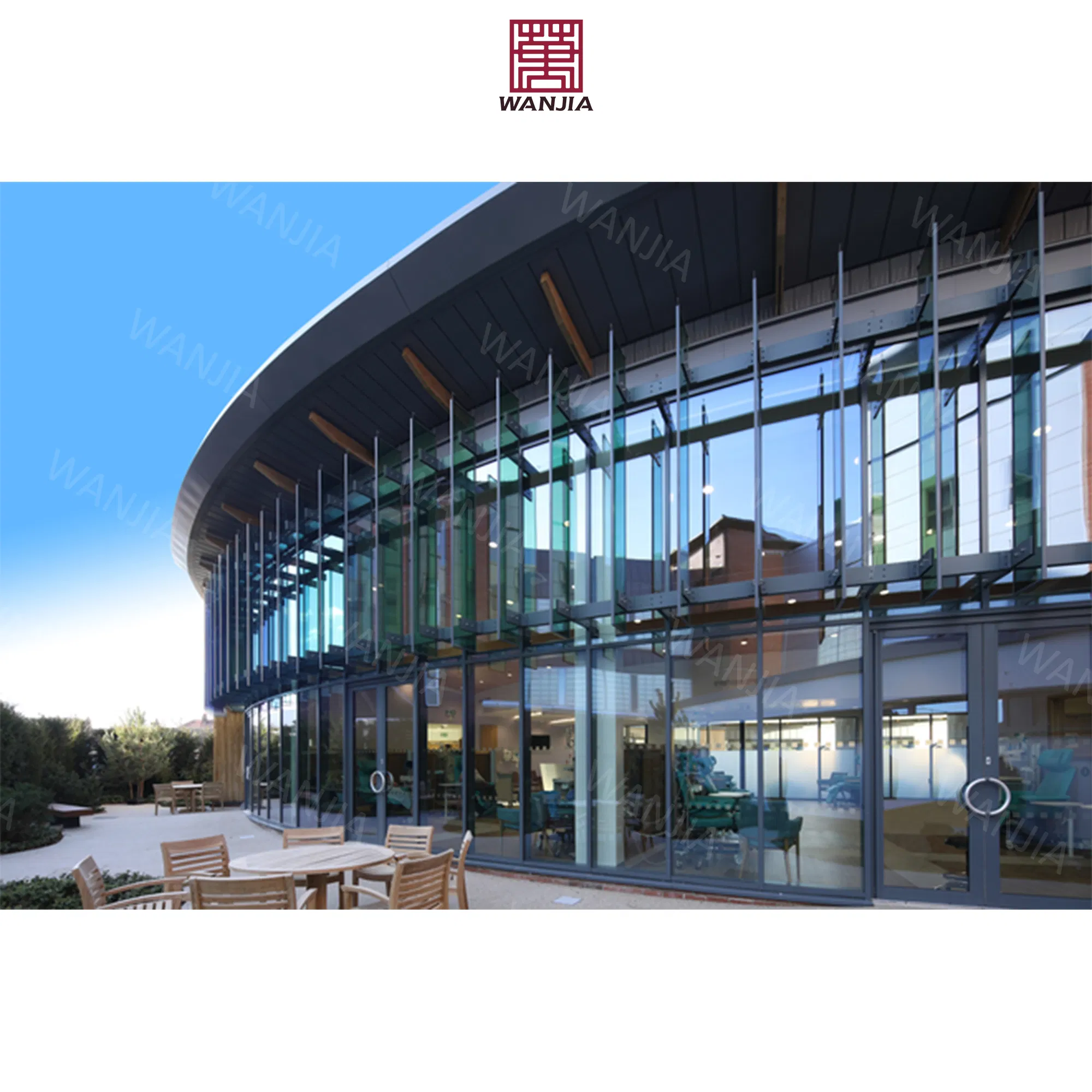 Energy Efficient Aluminum Curtain Wall with Double Mirror Glass