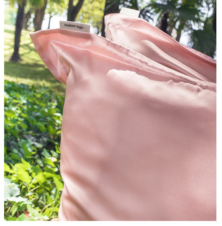 Custom Made Plain Color Silk Pillowcase with Logo