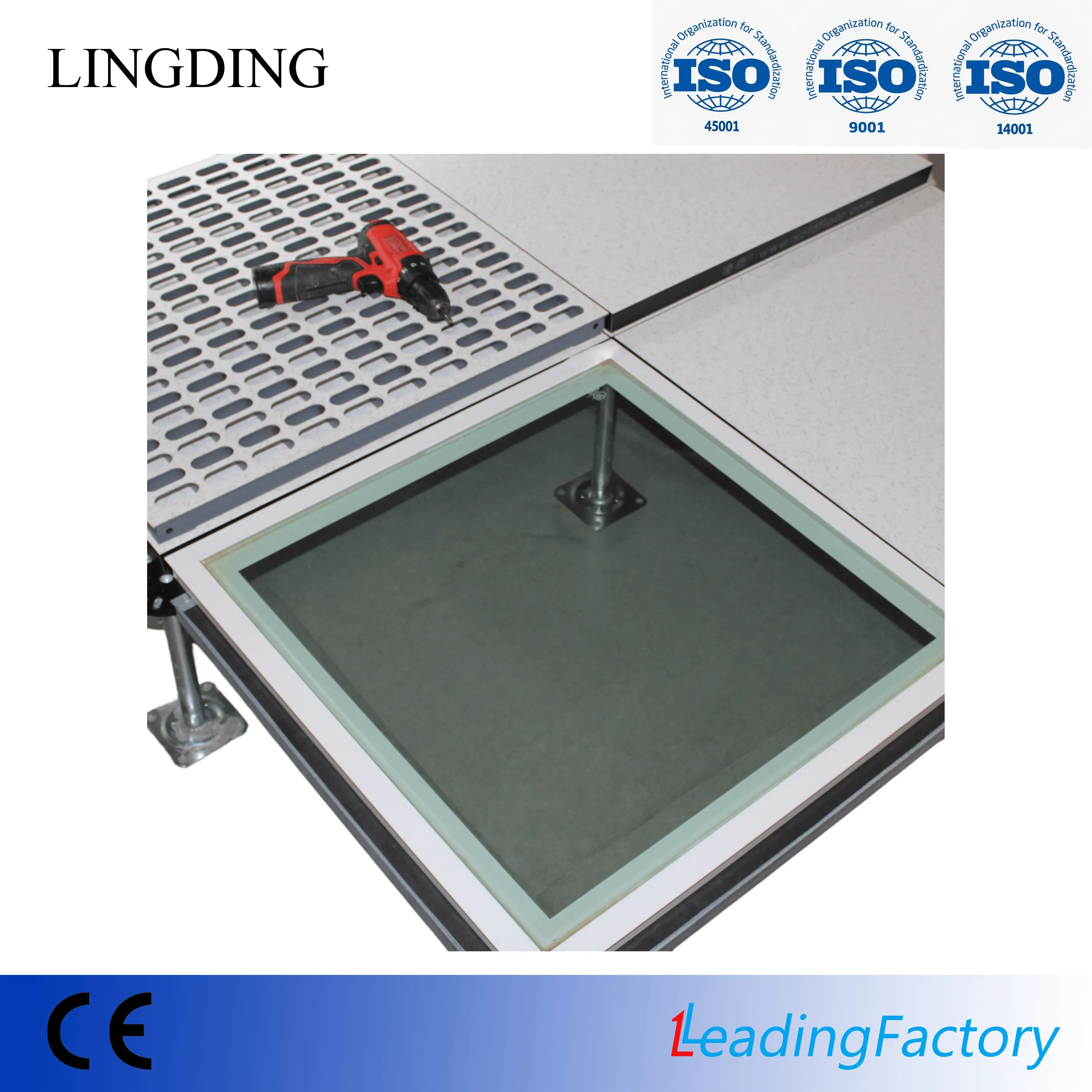 Lingding Glass Anti-Static Raised Floor - Strong Decorative Effect for Any Setting Laboratory Exhibition Hall