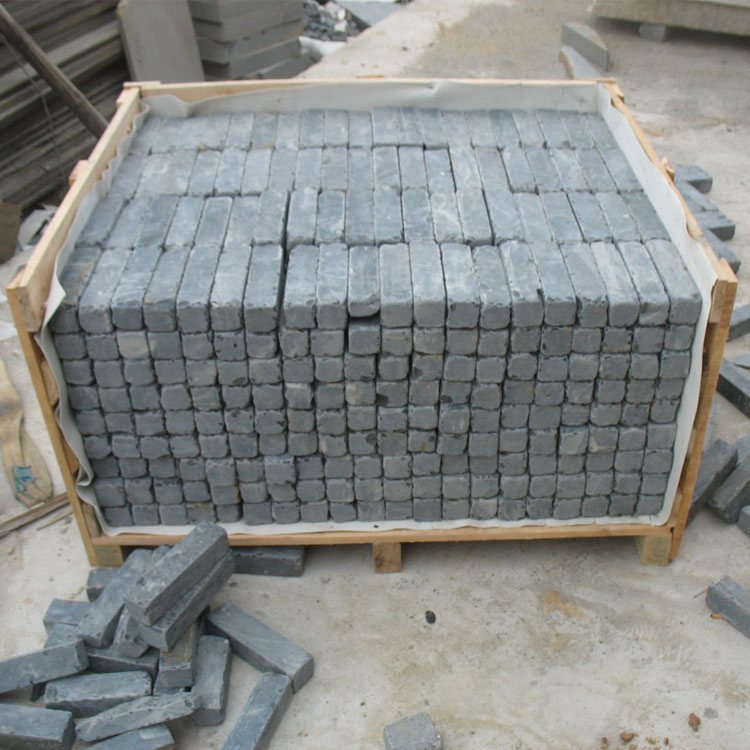 Flamed and Tumbled Black Basalt Stone Bricks for Outdoor Patio Pavers