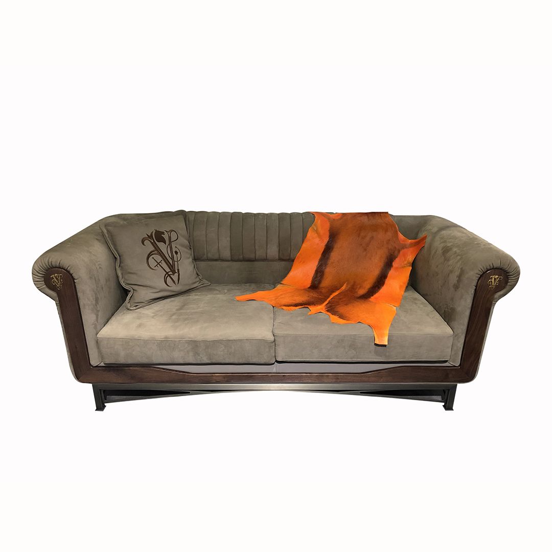 Диван деревянный 3-местный тканевый модульный для гостиной