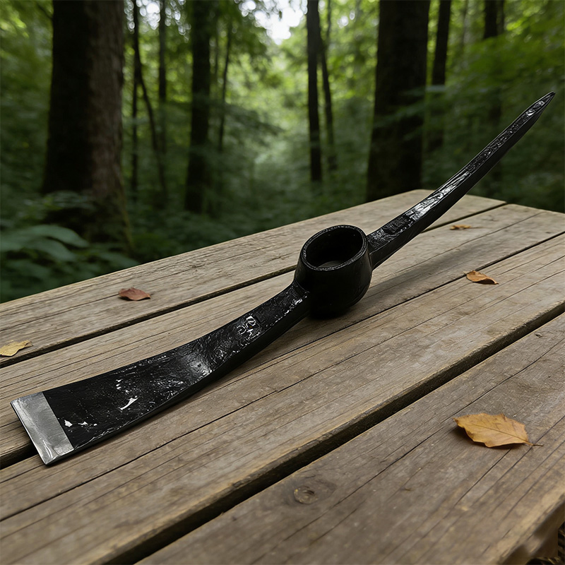 Factory Direct Forged Rail Steel Pickaxe with Wooden Handle Garden Pickaxe