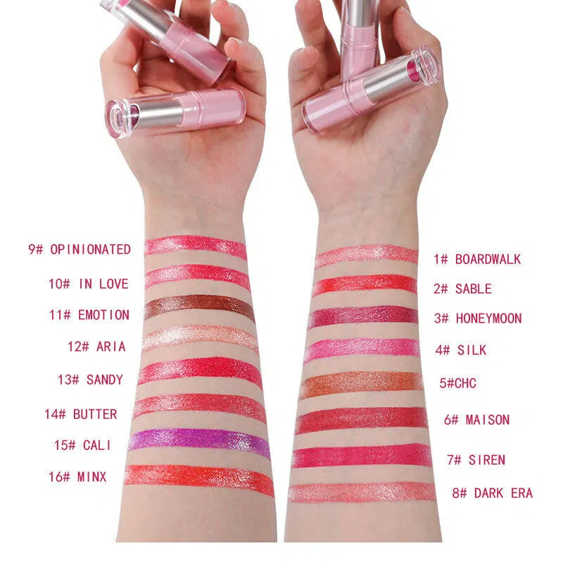 Private Label Cosmetics Vegan Waterproof Lip Stick Custom Logo Fashion Makeup Pink Glitter Lipstick