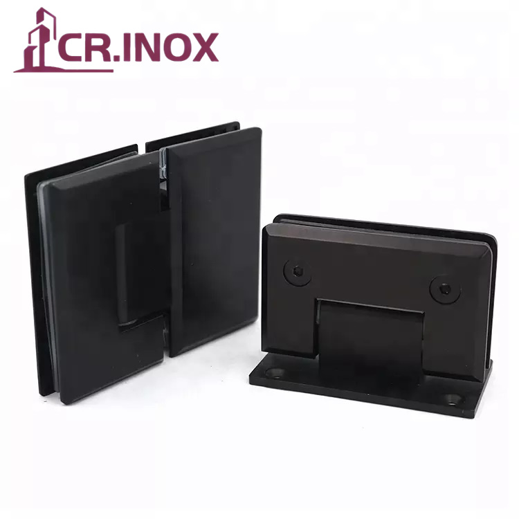 Matt Black Shower Door Hinges Wall to Glass Frameless Glass Hardware Shower Door Pivot Fixing Hinges