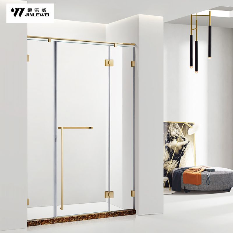 Custom Bathroom Stainless Steel Frame Tempered Glass Sliding Shower Enclosure
