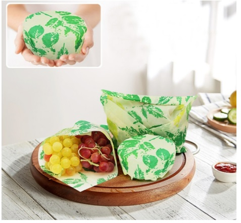 Reusable Beeswax Wraps Washable Organic Cotton Beeswax Food Packaging Wrap