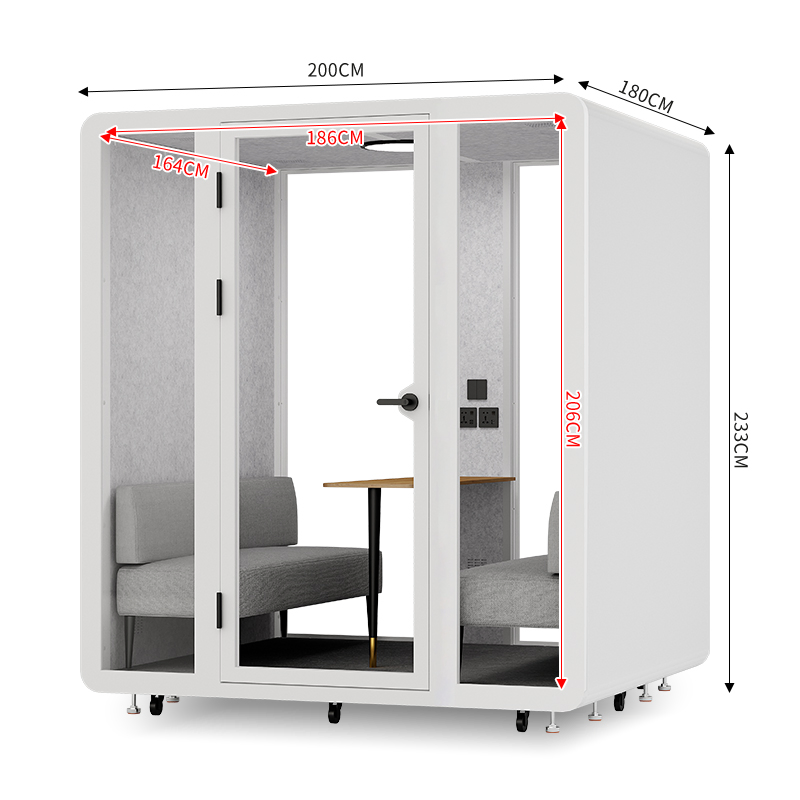 Soundproof Booth K218 4-Person Commercial Customizable for Home Office Phone Pod