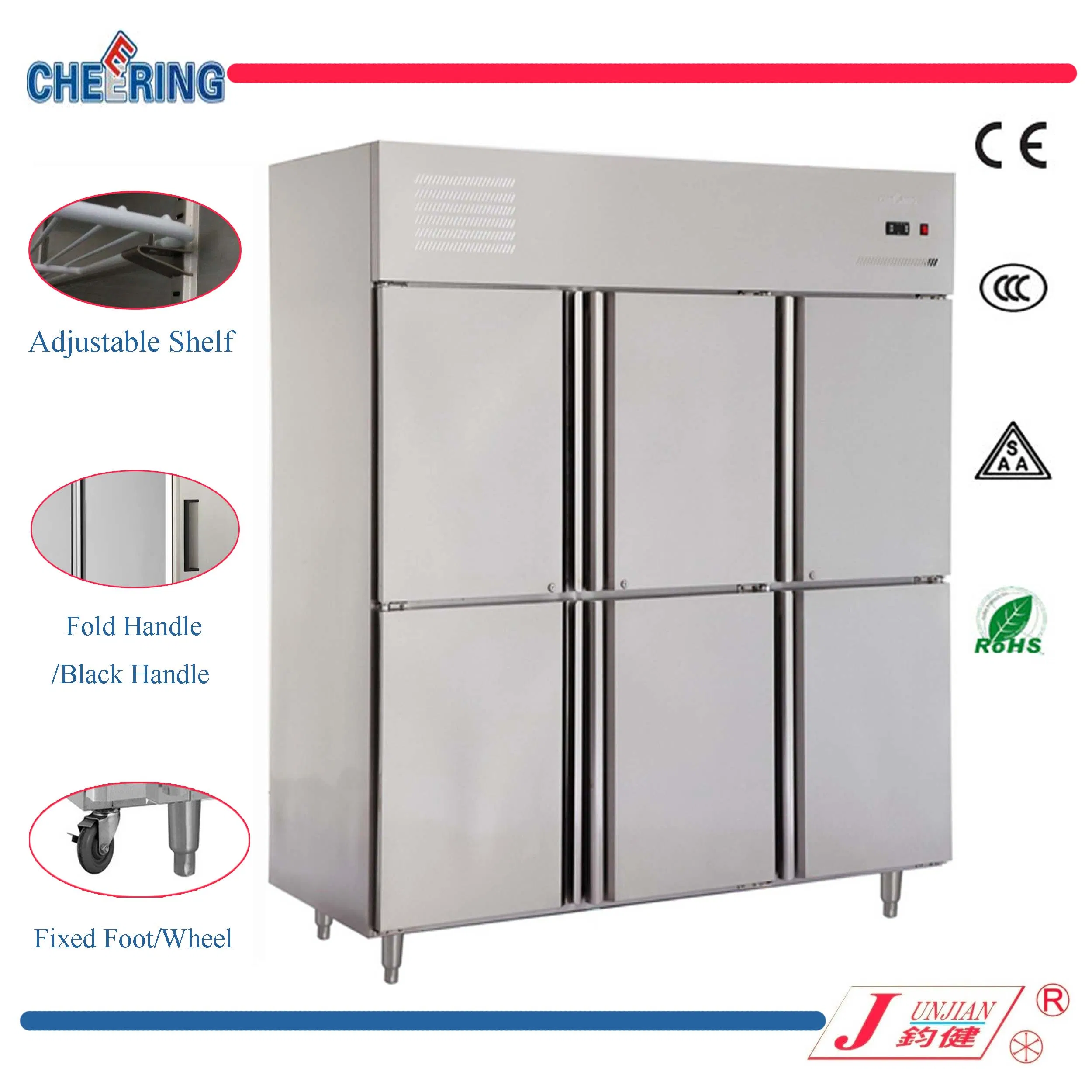 Ce Approved Commercial Stainless Steel Refrigerator