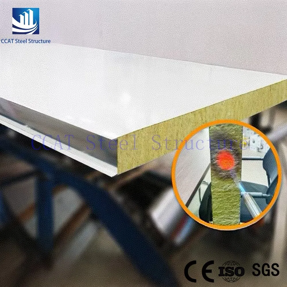 Sealed Rock Wool Panel PIR Sandwich Rockwool Panel for Steel Structure Building