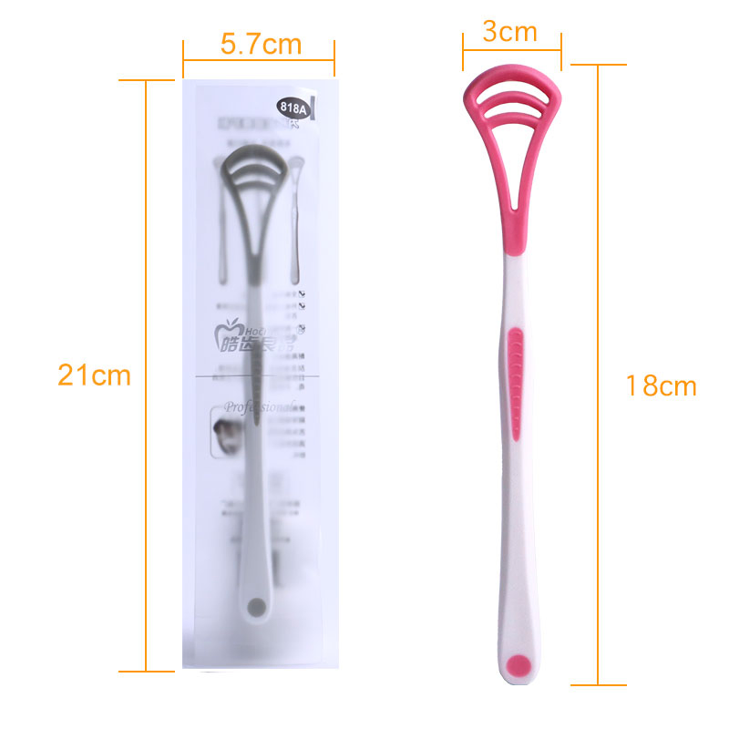 Silicone Plastic Tongue Cleaner Brush Customized Tongue Scraper