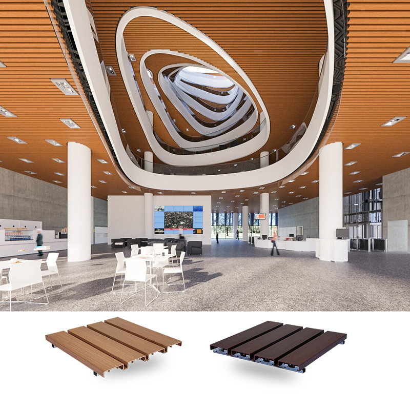 Easy-Installing Wood Composite Indoor WPC Wood Composite PVC Ceiling