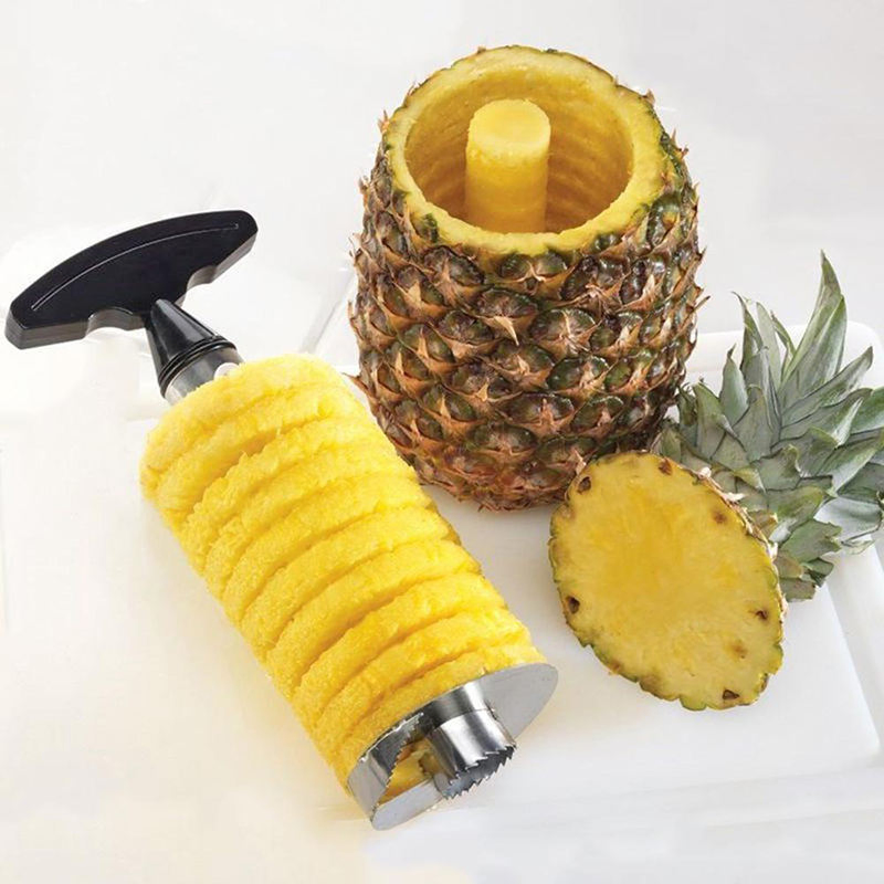 Kitchen Tool Fruit Stainless Steel Pineapple Spiral Slicer Peeler Cutter