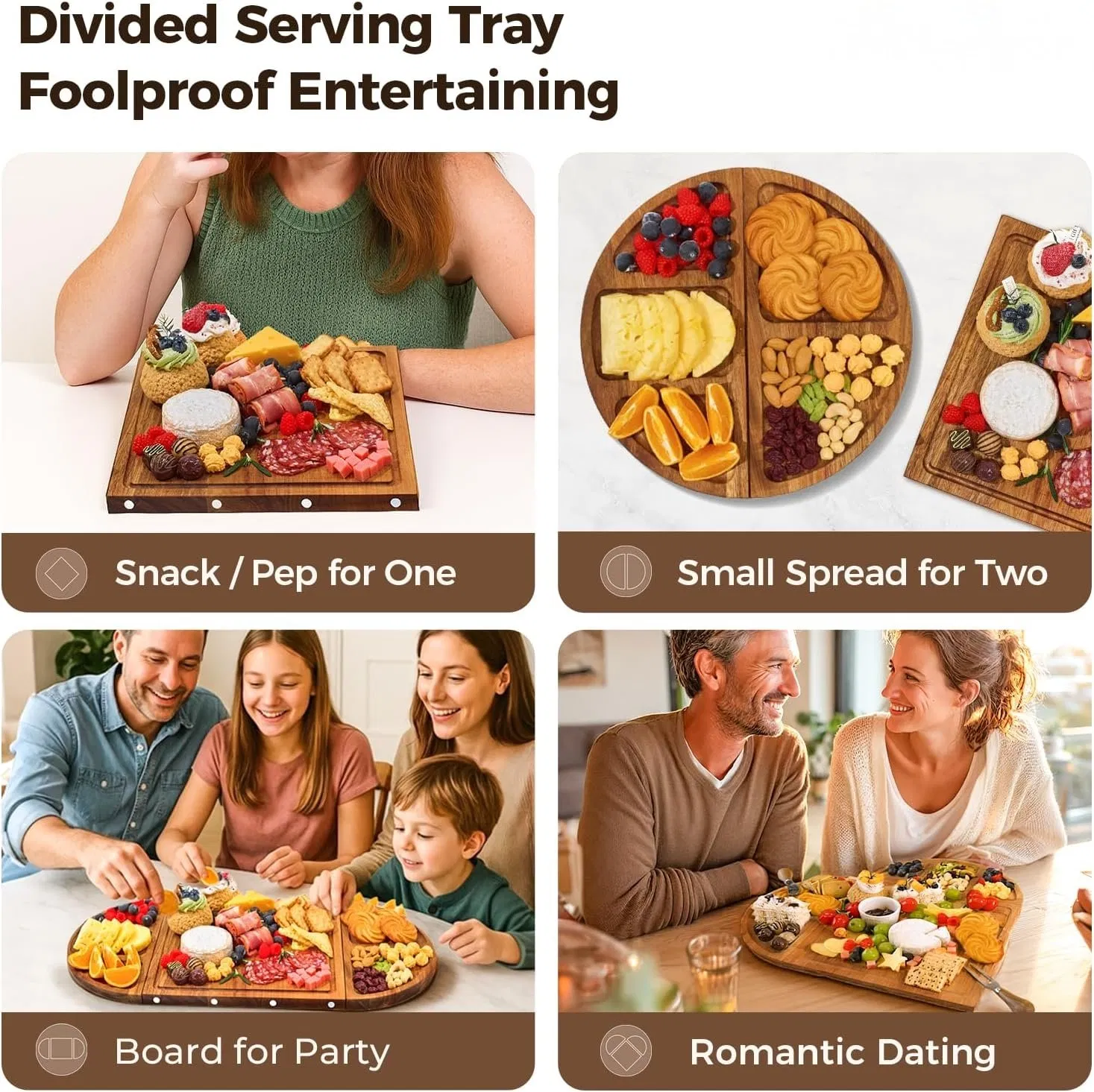 Набор разделочных досок из акации для сыра и закусок