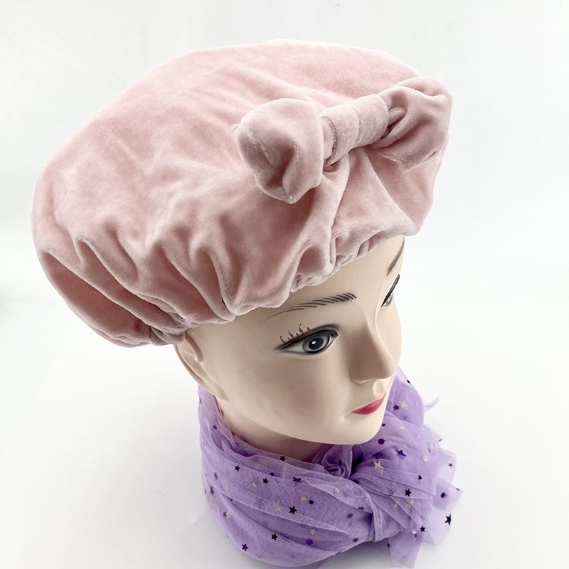 Custom Polyester PE Elastic Hairband Soft Double Layer Bonnet Waterproof Bath Shower Cap