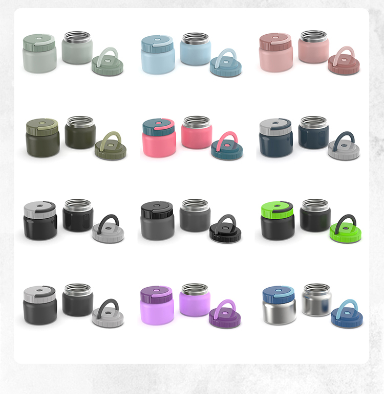 Aohea Obm ODM 67oz Theros for Hot Food 3 Layered Stackable Insulated Lunch Box Soup Theros Jar Comes with an Insulated Bag Suitable for Office Lunches and Outdo