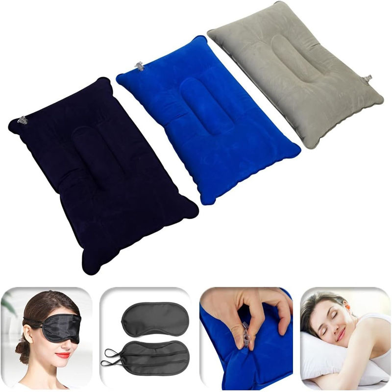 National Defens Reserves Portable Comfort Inflatable Pillow Low Price Ergonomic Flocked Head Neck Lumbar Support Ultralight Soft Air Pillows