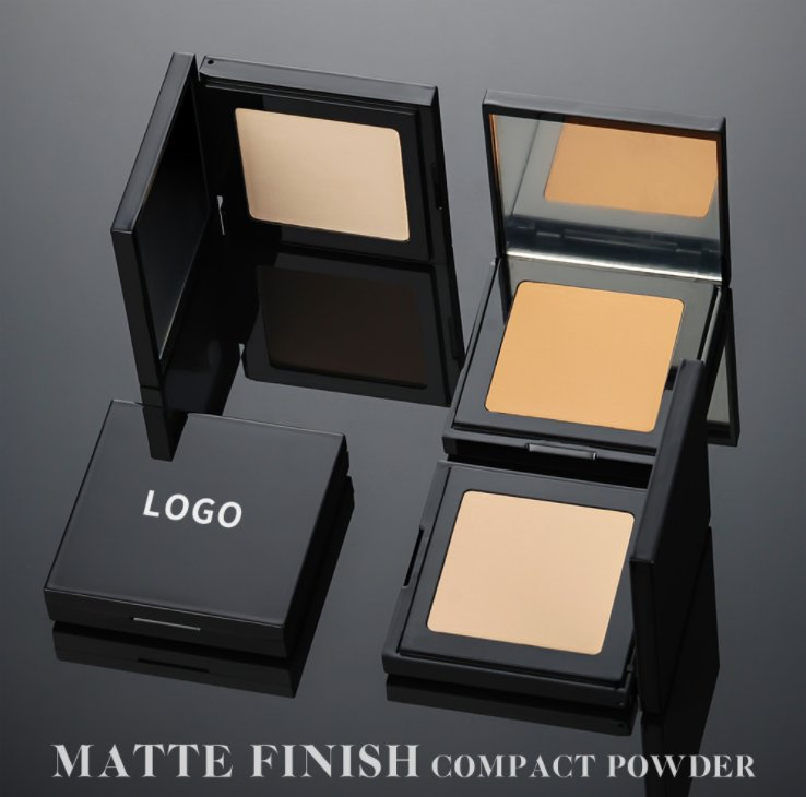 Black Square Box Matte Pressed Powder Waterproof Exquisite Private Label Cosmetic Makeup