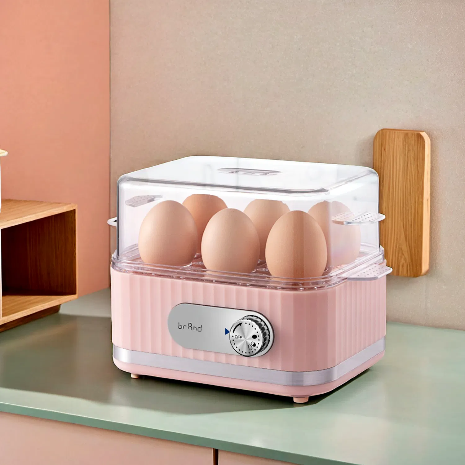 Precise Doneness 6-Egg Electric Egg Boiler Timer with Anti-Dry Technology