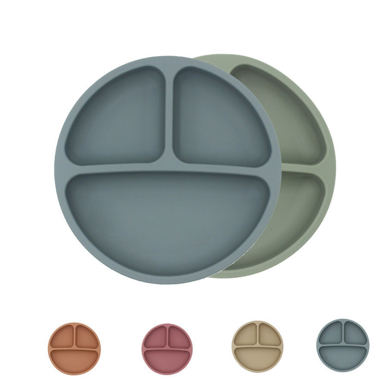 Divided Dishes Microwave Dishwasher Safe Silicone Baby Plate Wholesale