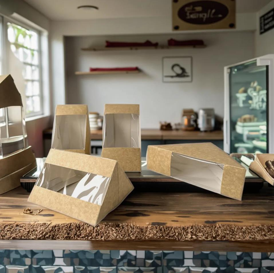 Kraft Eco-Friendly Sandwich Paperboard Packaging Box for Food Customizable