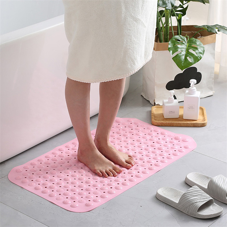 Household PVC Non Slip Anti Ship Large Bath Mat Safety Suction Cup Bathroom Shower Mat