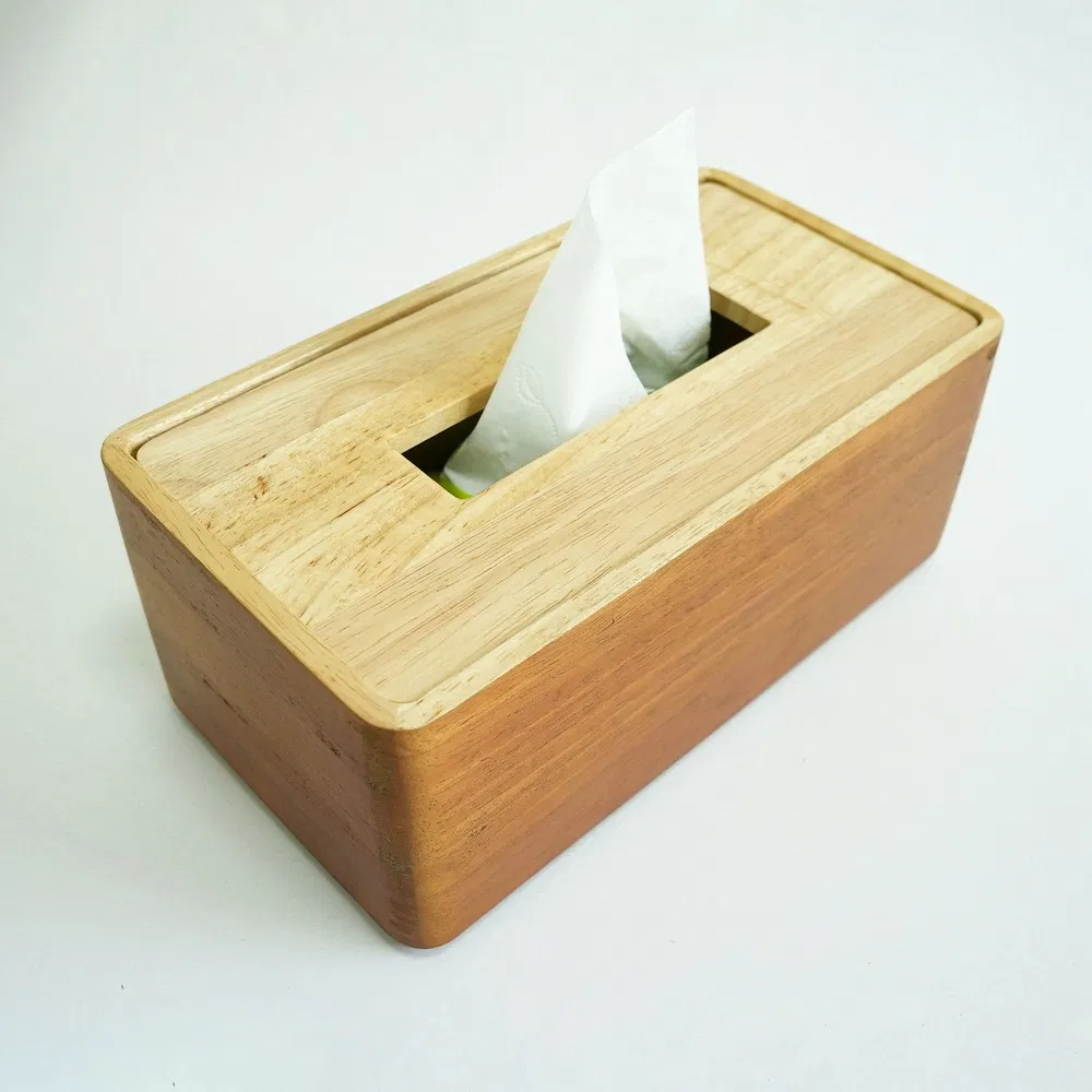 Modern Wooden Tissue Box Tissue Paper Storage Box with Color Paintin