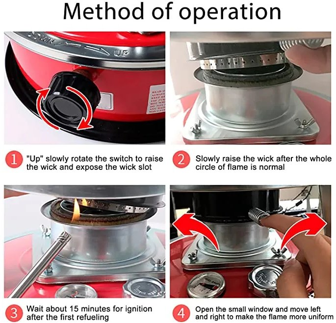 Triple Tank Portable Efficient Camping Stove 9800 BTU/H Home Kerosene Heater R95-C5
