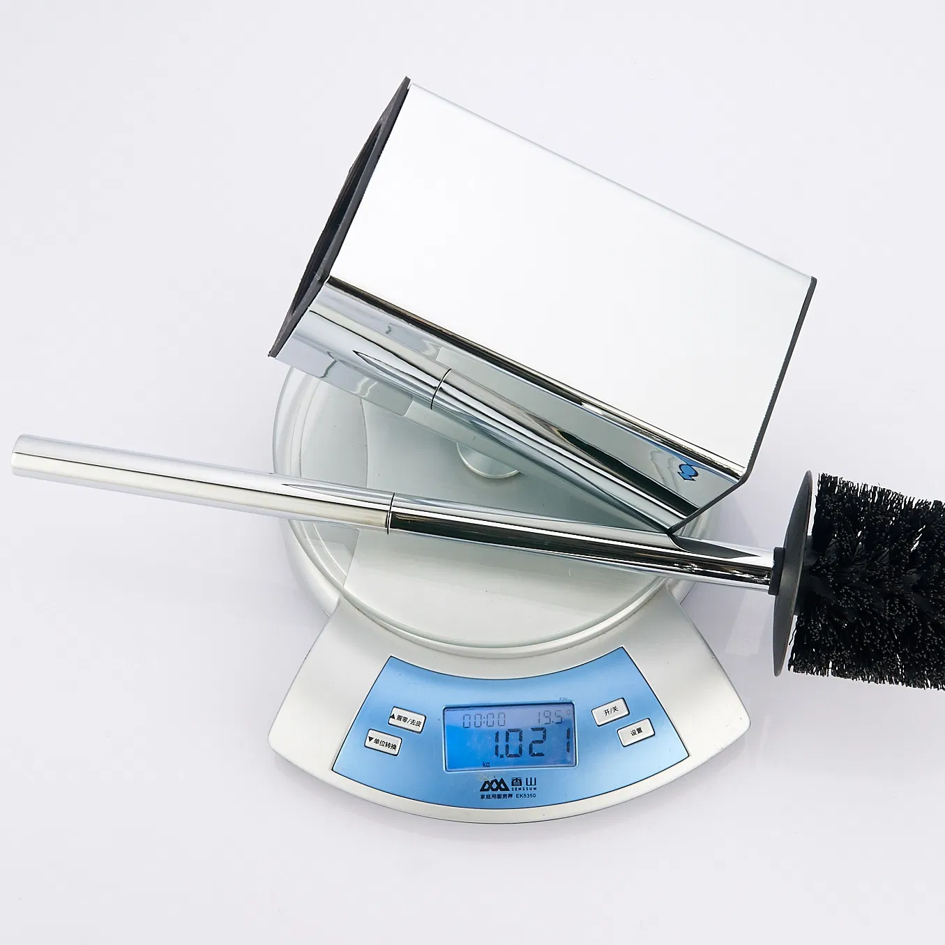 Square Bathroom Freestanding 304 Stainless Steel Chrome Toilet Brush