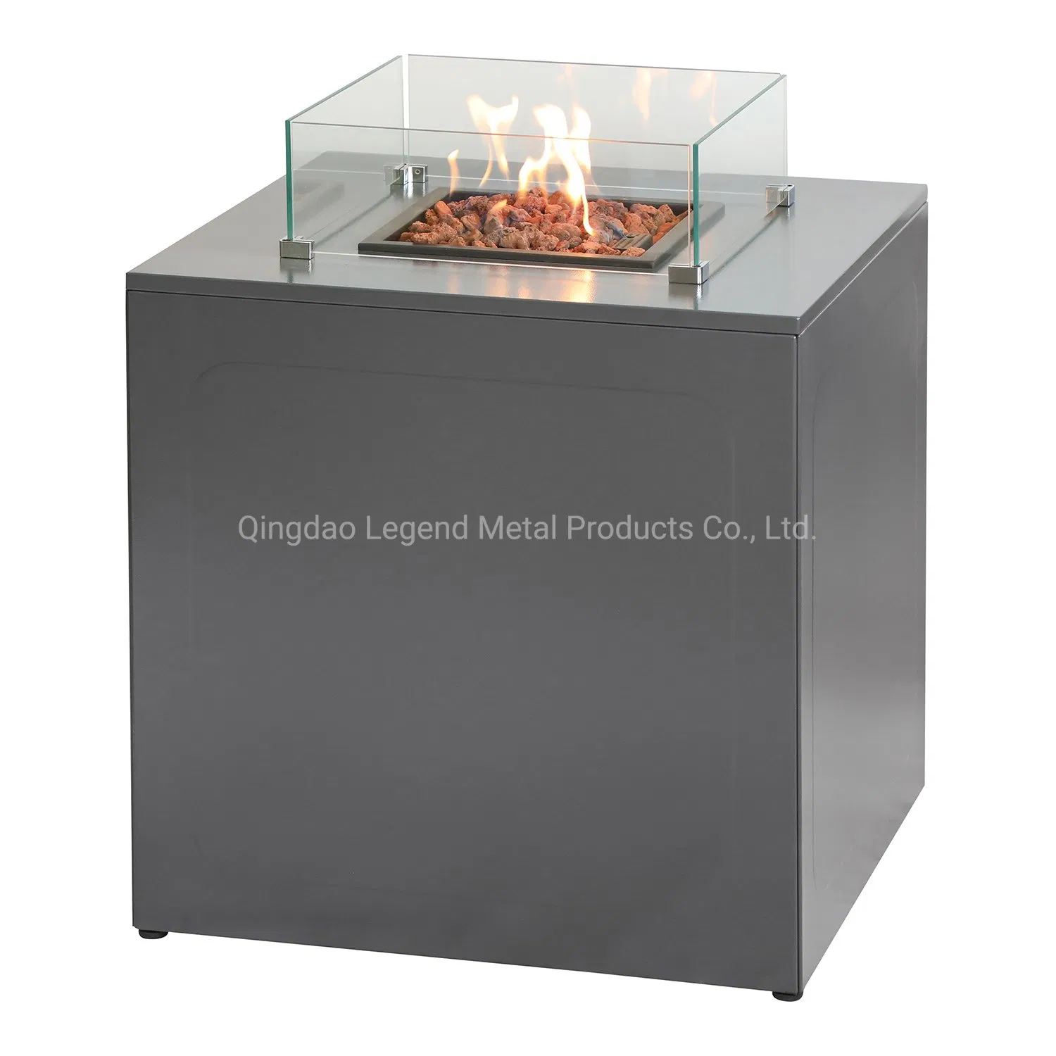 Popular Outdoor Gas Fireplace with Glass Wind Shade by LPG Cube 600
