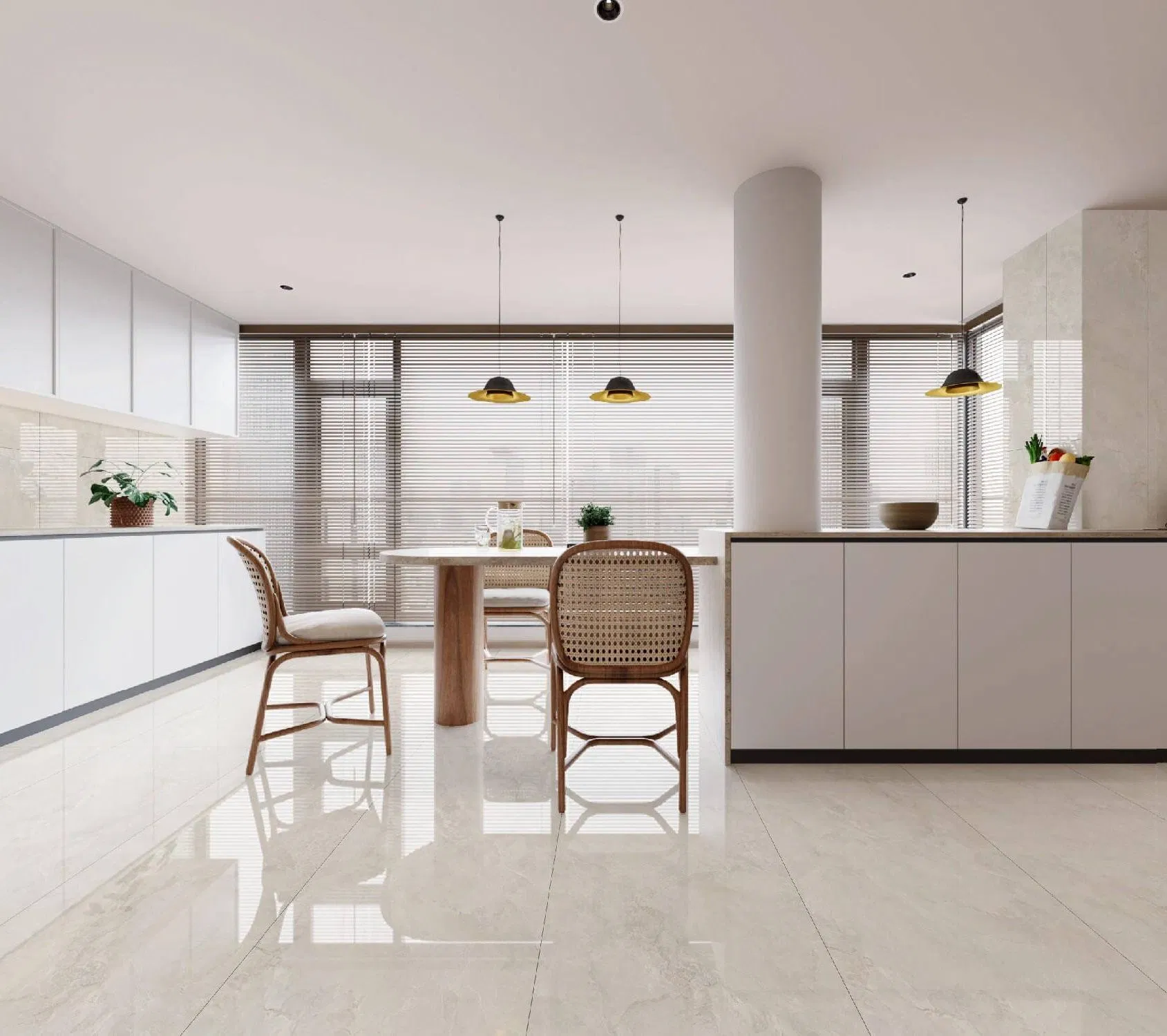 Керамогранитная плитка 600x1200 мм под мрамор для гостиной