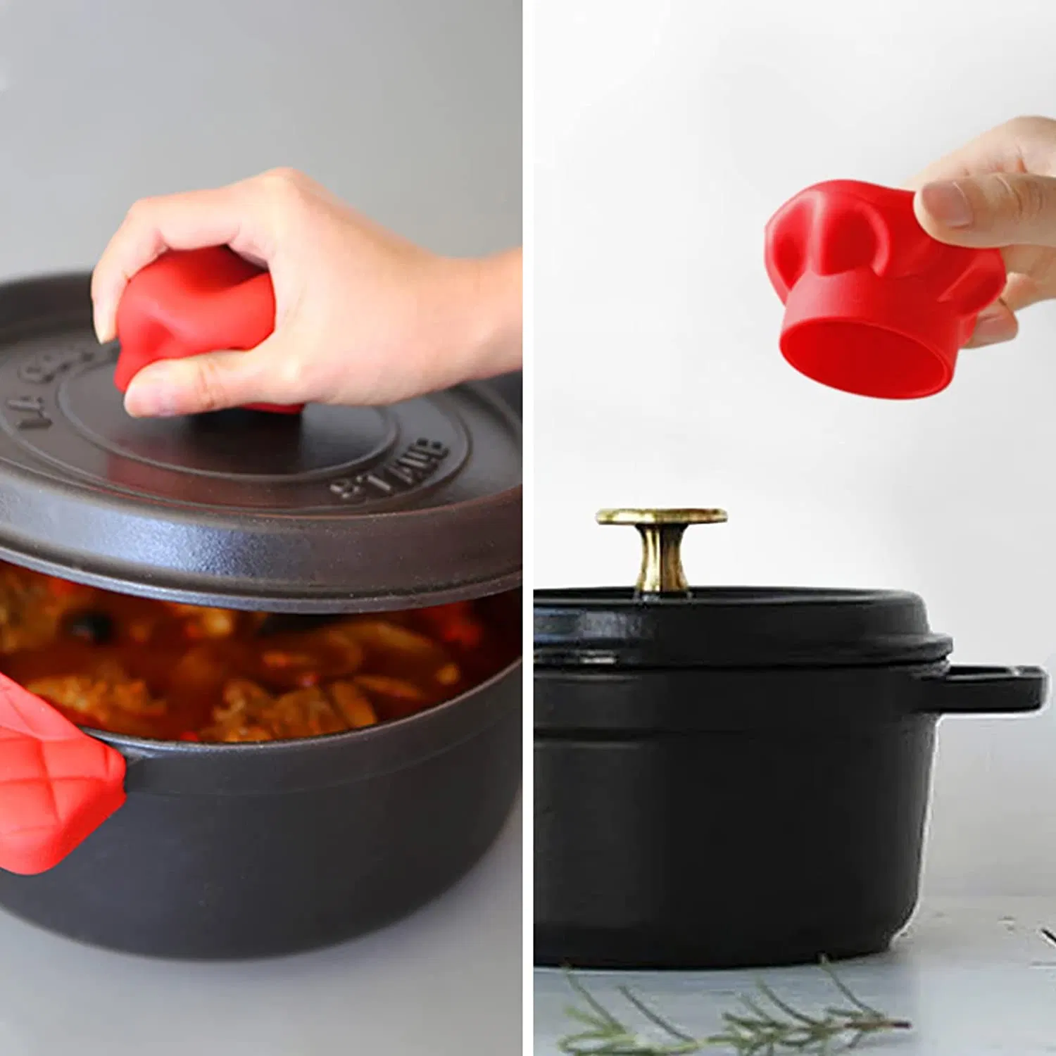 Hat Shaped 4 Pack Silicone Heat Resistant Oven Mitts for Cooking Baking