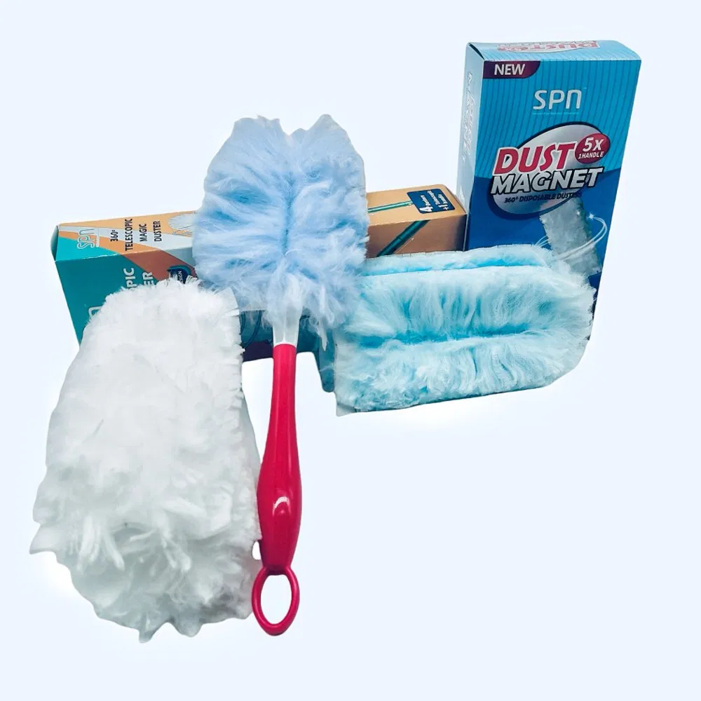 Non-Woven Disposable Duster Fan or Floor or Kitchen or Car or Factory Dust Duster with Long Handle
