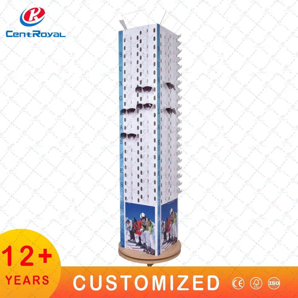 Wholesales Customized Floor Standing Sunglasses Eyewear Eyeglass Display Stand Corrugated Cardboard Display