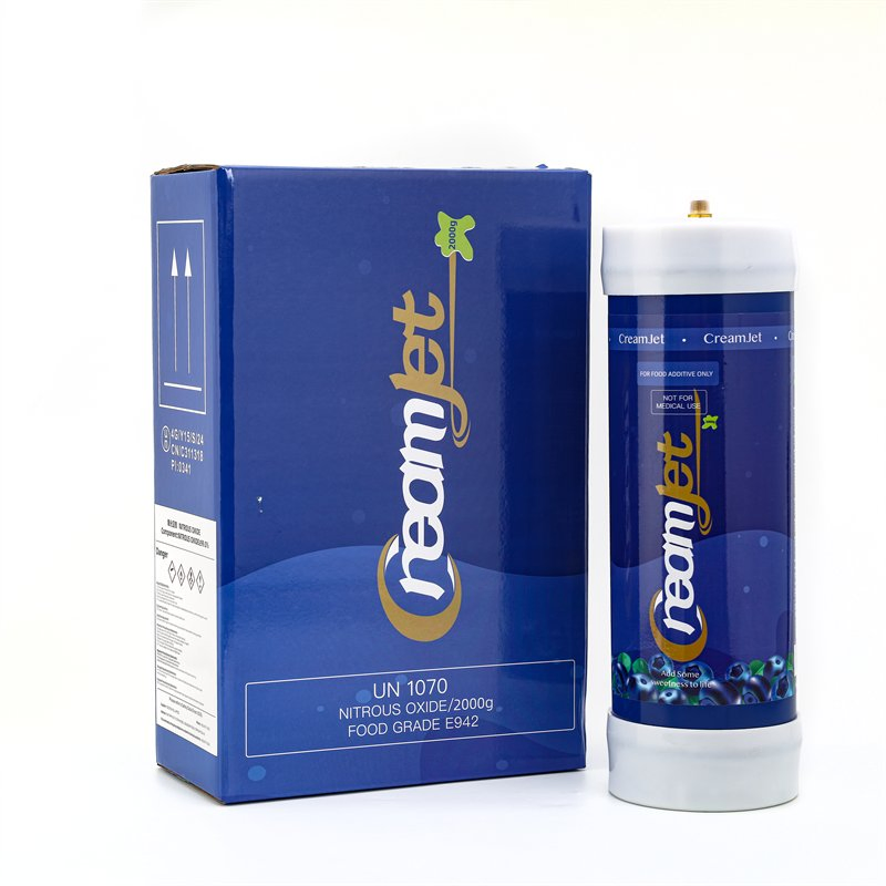 Creamjet EU Stock 2000g 3.3L Nitrous Oxide Cream Whip Gas Cylinder 2kg Whipped N2o Cream Charger