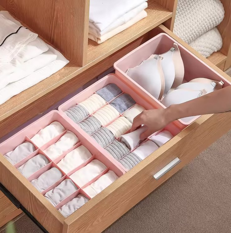 Underwear Storage Cubes with Lids Drawer