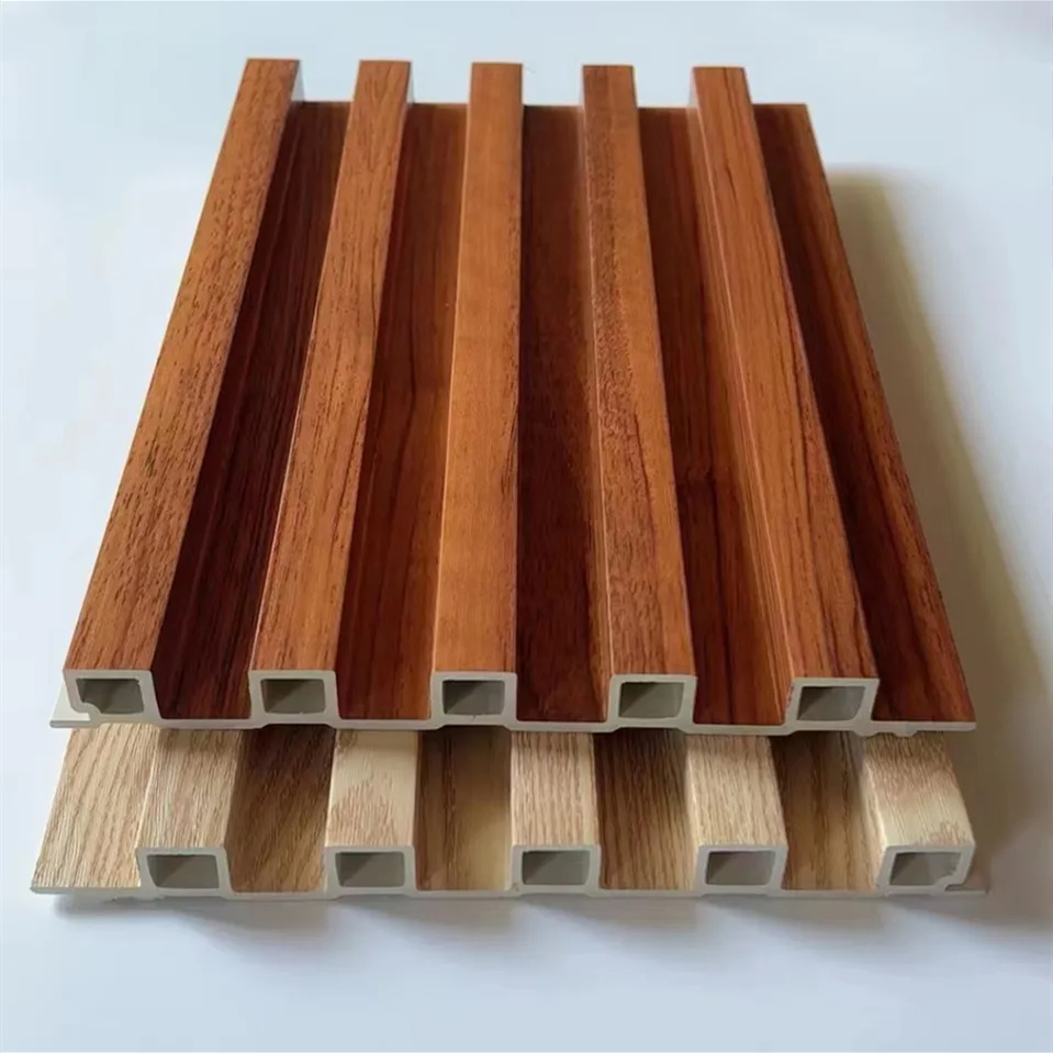Factory Indoor Decor PVC Coating Cladding Wall Board WPC Interior Fluted Wall Panel