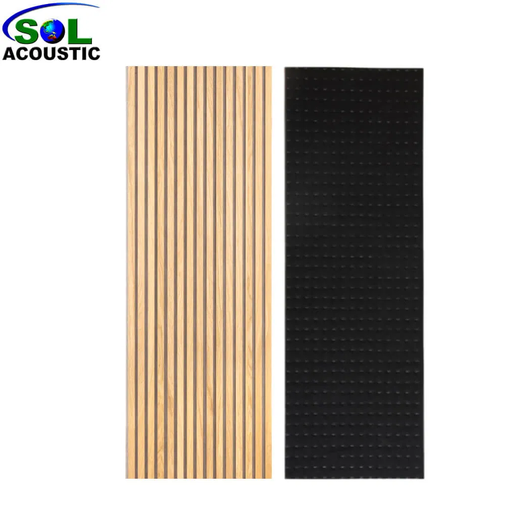 Sol Acoustic High Quality Soundproof Wall MDF Wood Slatted Acoustic Felt Panels