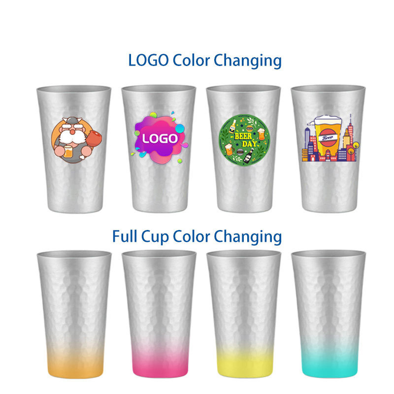 Factory Direct Reusable Aluminum Color Changing Cups 20oz Party Pint Mug Beer Tumblers for Promotion