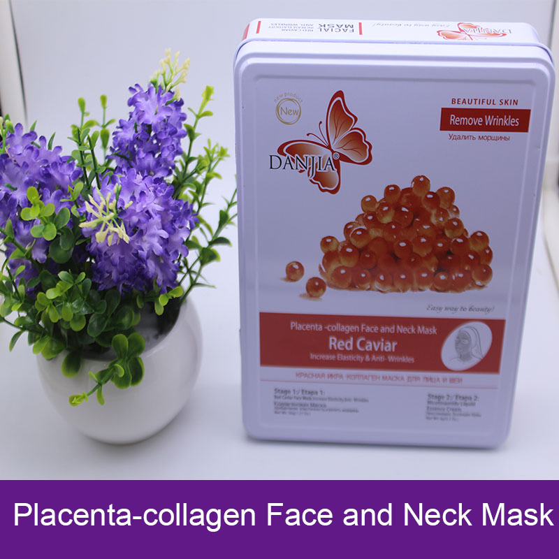 Caviar Placenta-Collagen Face and Neck Mask Anti Wrinkle Facial Mask Iron Box