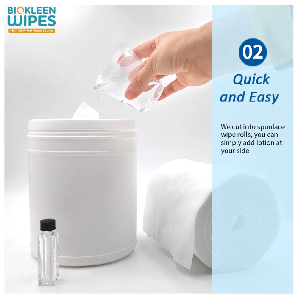 Biokleen Private Label OEM Baby Biodegradable Gym Sensitive Skin Perforated White Dry Wipes Newborns Unscented Cotton Tissue for Sensitive Skin
