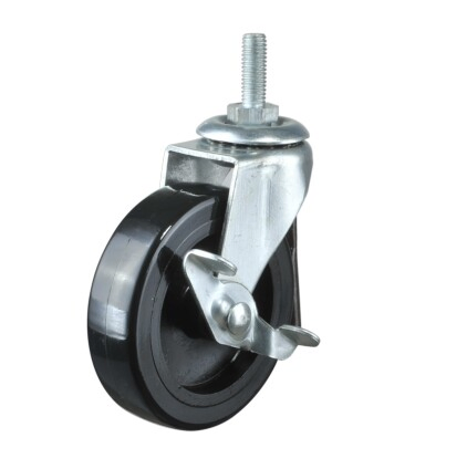 OEM China Factory Manufacturer Industry Light Duty Rack Wheels 2 Inch Swivel Top Plate Plastic Caster with Axle Brake