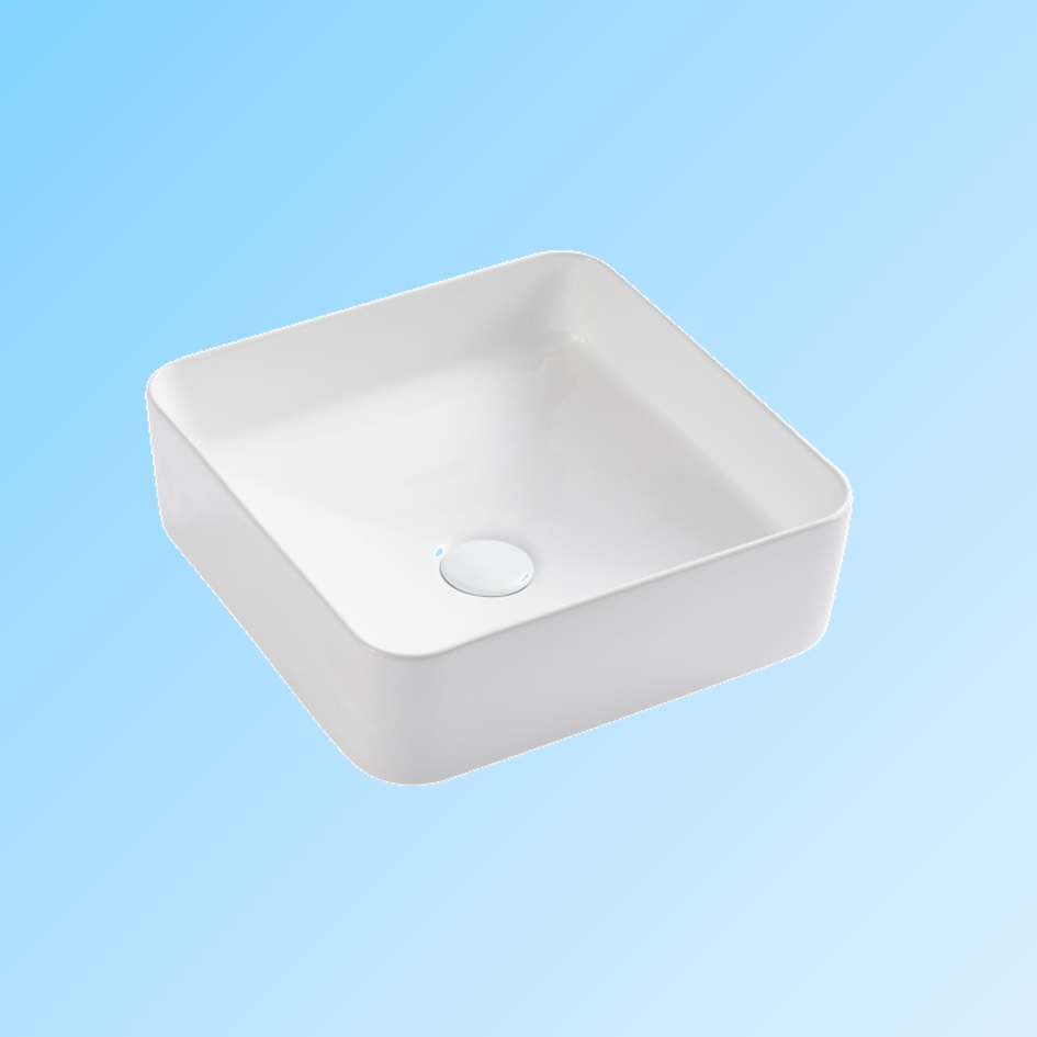 Квадратная раковина для ванной, керамическая, белая
