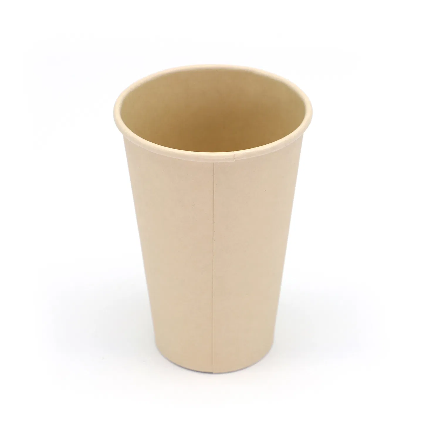Biodegradable Compostable Brown Kraft or Light Brown Bamboo Pulp Disposable Paper Cups for Drinking or Dessert Like Ice Cream.
