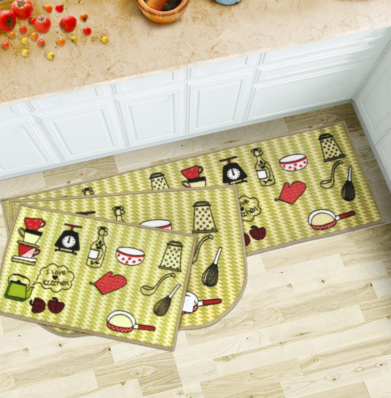 Custom Non-Slip PVC Carpet Long Floor Mat Set Waterproof Rubber Bathroom Kitchen Mat