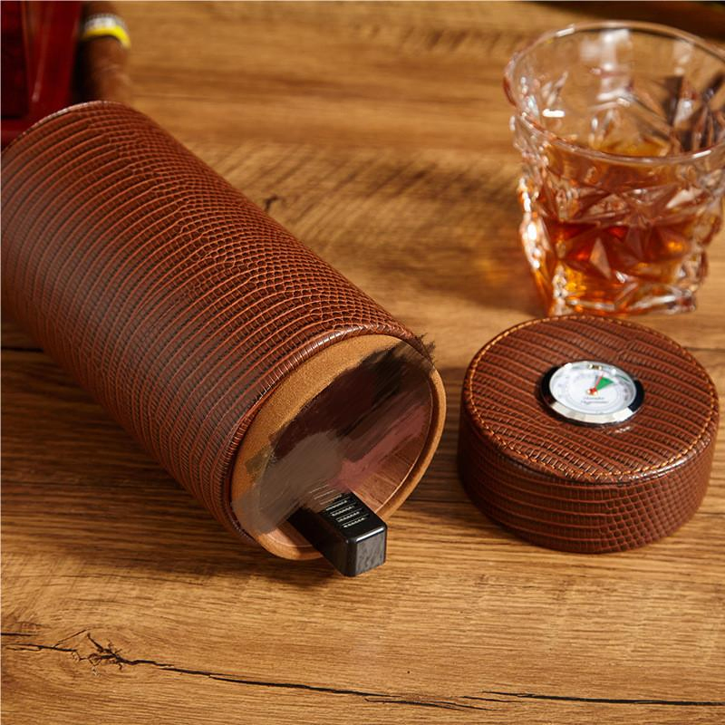 Ea453 Wholesale Custom Portable Hold 9 Cigar Case with Hygrometer for Men Travel Mini Humidor Wood Cigars Accessories Tube Cases