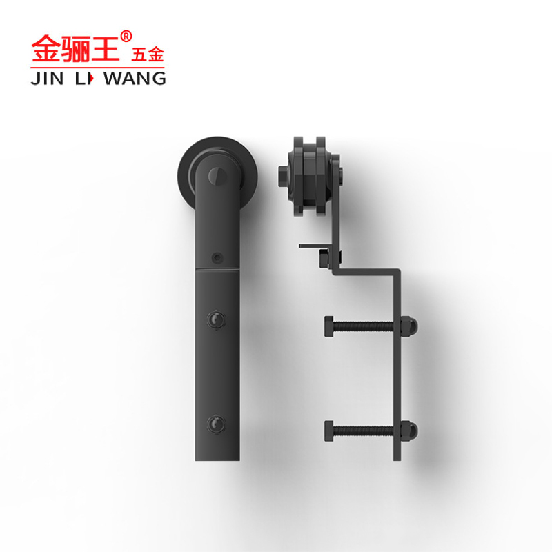 Barn Door Hardware Accessories Kits Black Nylon Wheel Carbon Steel Rail Hanging Roller