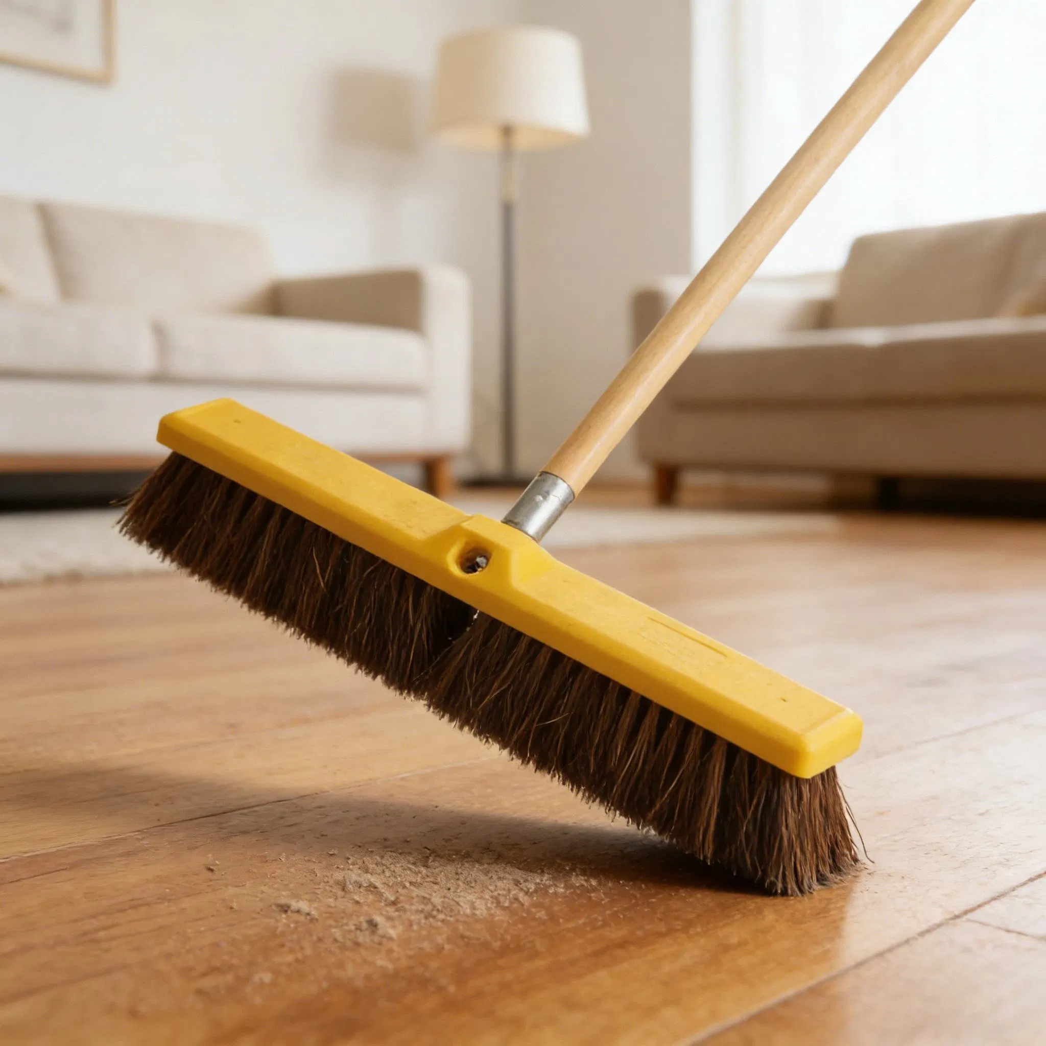 Trust Heavy-Duty Floor Sweeps 6682 6683 Plastic Foam Block Floor Sweep Broom Dual Handle Holes Odor-Resistant PP Bristles